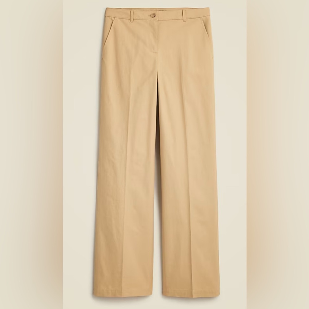NWOT JCrew Full-length wide-leg trouser in cotton blend